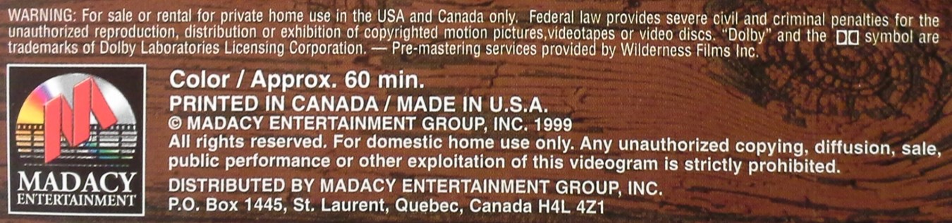 DVD copyright statements found on the back of the Amaray case of a DVD movie disc.