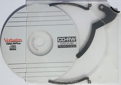 A picture of a slim spring-loaded jewel case for storing CDs, DVDs, or Blu-rays. The case is made of polypropylene.