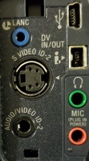 A miniDV camcorder has many different connection ports. This provides different options for digitizing analog video content.