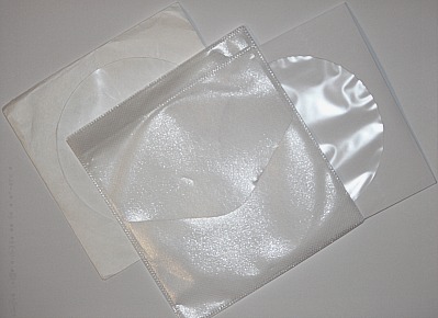 Paper, plastic, or Tyvek storage sleeves for storing CDs, DVDs, and Blu-ray discs. Sleeves provide no physical protection, can cause damage either chemical or physical, and are not recommended.