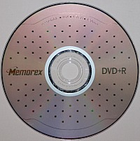 DVD+R or recordable DVD optical disc format. This is a single layer disc with 4.7 GB, 16x maximum recording speed, and manufactured by Memorex.