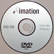 A 4.7 GB DVD-RW or erasable and rewritable DVD from Imation. This disc has about five times more capacity than an erasable CD.