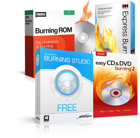 A variety of free CD DVD burning software such as Express Burn and Burning Studio along with recording software that requires purchasing such as Roxio and Nero.