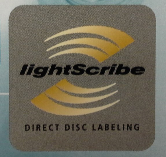LightScribe logo that identifies CDs and DVDs as LightScribe compatible, as well as recording drives and software.