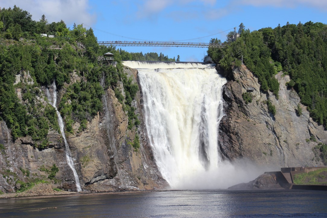 Montmorency Falls in Quebec digital image. A holiday digital photograph such as this one can be protected from loss by using online photo backup options.