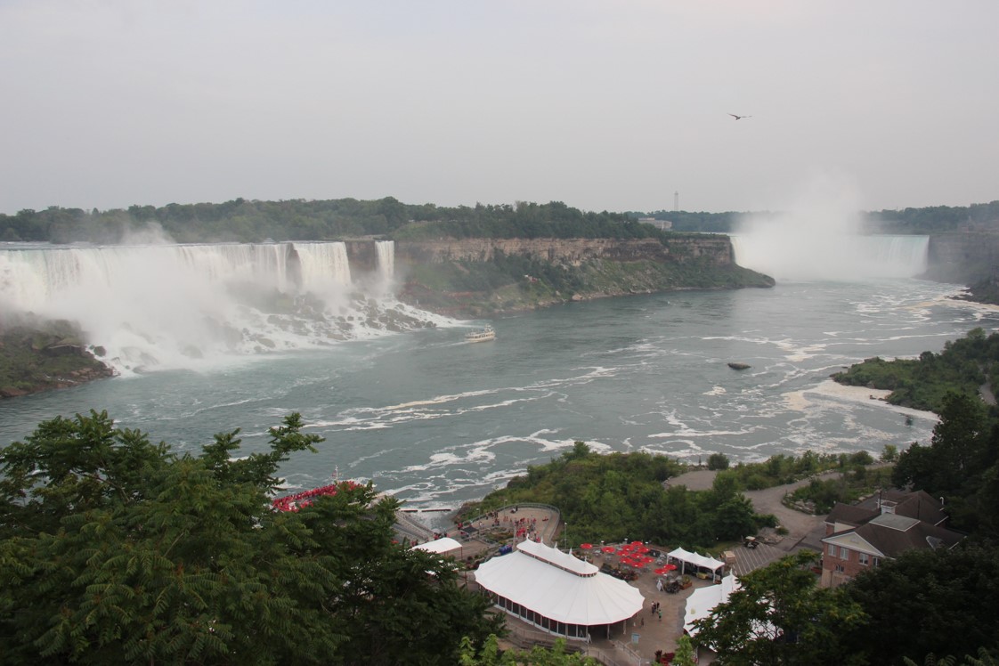 Niagara Falls overview digital photographic image taken from the Ontario, Canada side of the falls.