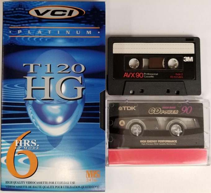 VHS cassettes and audio cassette tapes as well as other polyester-based magnetic tapes need proper magnetic tape storage conditions for good longevity.