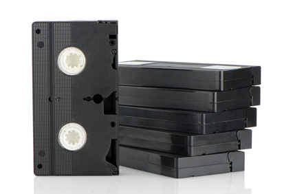 Blank VHS cassette tapes for recording analogue video.